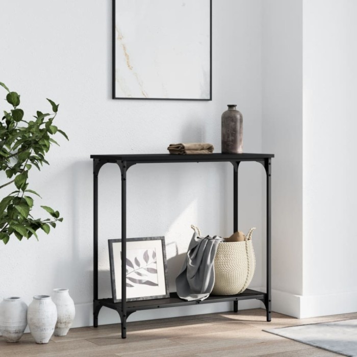 vidaXL Masă consolă, negru, 75x30,5x75 cm, lemn prelucrat 837707
