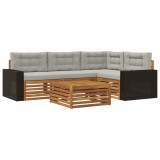 vidaXL Set de canapele de exterior 5 pcs Natural și gri deschis 3383334