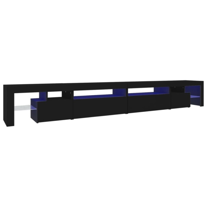Comoda TV cu lumini LED, negru, 290x36,5x40 cm