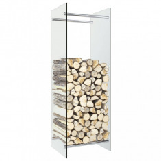 Rastel pentru lemne de foc, transparent, 40 x 35 x 120 cm, otel foto