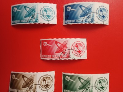 TOGO, SPACE - SERIE COMPLETĂ ŞTAMPILATĂ CU URME SLABE DE ŞARNIERĂ foto
