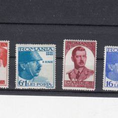 ROMANIA 1940 LP 139 CAROL II - 10 ANI DE DOMNIE SERIE MNH