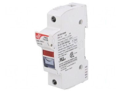 Clema Siguranțe Cilindrice 10,3x38mm Șină DIN 32A foto