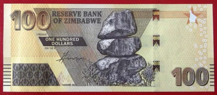 Zimbabwe 100 $ Dollars 2023 UNC necirculata **