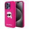 Husa MagSafe pentru Apple iPhone 15 Pro Max, Karl Lagerfeld, Silicone Karl&#039;s Head, Fucsia