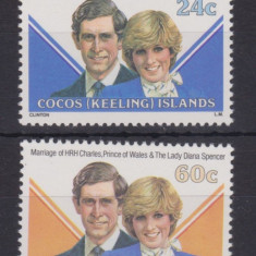 Cocos (Keeling) Islands 1981 - Royal Wedding, serie neuzata