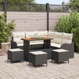 vidaXL Set de canapele pentru grădină 9 pcs Negru poliratan 3362270