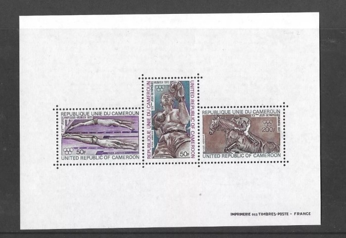 Cameroun 1972 - Jocurile Olimpice, sport, bloc neuzat