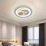 Lustra LED KATHLEEN RGB 16W, alba, lumina calda/neutra, design geometric
