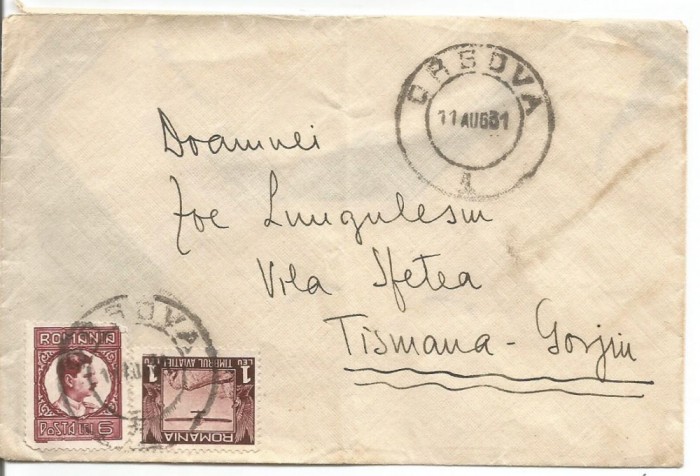 plic-Romania stampila orsova 1931