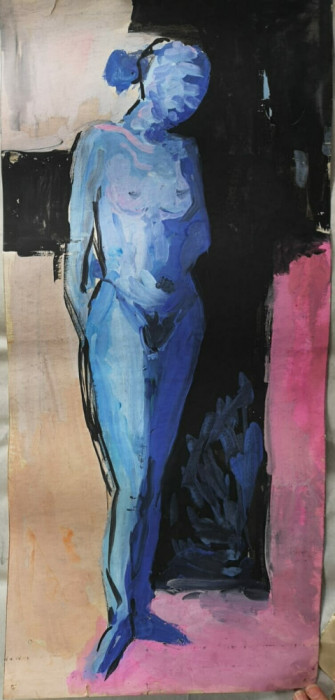 Desen Nud, guasa, format mare 37x100 cm