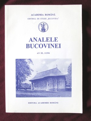 ANALELE BUCOVINEI An III, nr. 2/1996. Academia Romana foto