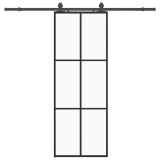 Cumpara ieftin Usa glisanta cu set de feronerie neagra 76x205 cm Sticla ESG