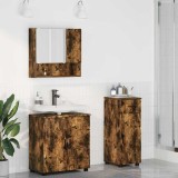 Cumpara ieftin Set de mobilier pentru baie 3 buc. Stejar fumuriu