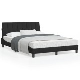 VidaXL Pat cu saltea, Hanko, negru, 120x200 cm, catifea 3208588