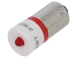 Lampă LED BA9S roșie 230VAC