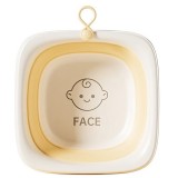 Cada pliabila pentru baie pentru copii, flippy, cadita pentru bebelusi, model patrat pentru fata, galben, 32x27.5x3.7 cm, 4 l