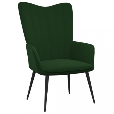 Gossi scaun de relaxare, verde inchis, catifea foto