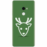 Husa silicon pentru Xiaomi Mi Mix 2, Minimal Reindeer Illustration Green