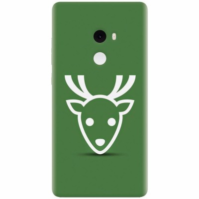 Husa silicon pentru Xiaomi Mi Mix 2, Minimal Reindeer Illustration Green foto