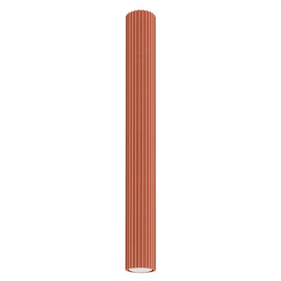 Lampă De Tavan Karbon Ocru Roșu Aluminiu 1 Bec Tub Minimalist De Interior. foto