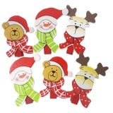 Accesorii creatie - lemn - carlig tema Craciun, colorat, 3.5cm, set 6 buc, Colorarte
