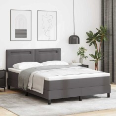 vidaXL Cadru de Pat cu Saltea Gri 160 x 200 cm Piele artificială