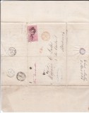 AMS % - SCRISOARE MAURITIUS 1863, FRANCATURĂ MULTIPLĂ, FRANCATĂ CU 2 valori de 4 pence MICHEL 30b 1863-1872, SUPERBA