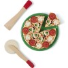 Pizza din Lemn 63 Piese, Set Feliere cu Feliator &amp; Spatula, Toppinguri, Joc Educativ, CX-19929