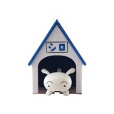 Suport de chei, flippy, model casuta si breloc caine alb, 7x6x4cm