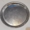 Platou cu marginea traforata metal placat cu argint 27cm diametru