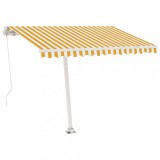 Cumpara ieftin Copertina retractabila manual, galben/alb, 300x250 cm