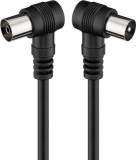 Cablu coaxial Goobay tata-mama 2.5 m negru conector cotit, Goobay