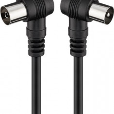 Cablu coaxial Goobay tata-mama 2.5 m negru conector cotit, Goobay