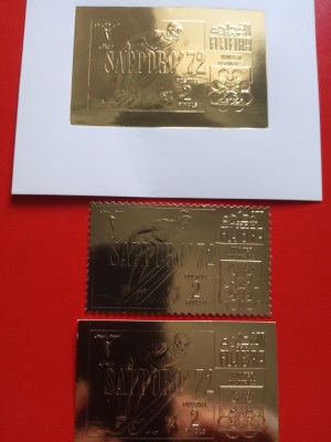 FUJEIRA, SAPPORO - MNH GOLD PERF./IMPERF. foto