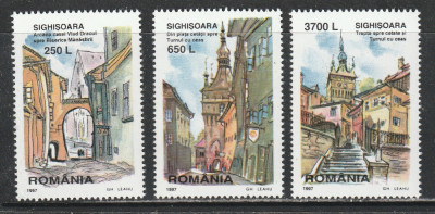 Romania 1997 - #1437 Monumente Medievale din Sighisoara 3v MNH foto