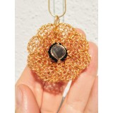 B29. Pandantiv crosetat floare de vara, Categoria Nunti Lux ARTbIJOU 4cm