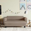 VidaXL Canapea copii cu taburet cappuccino 100x50x30cm piele ecologică