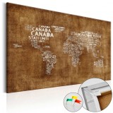 Cumpara ieftin Tablou din plută - The Lost Map [Cork Map - Italian Text] 90x60 cm