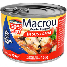 Conserva Peste, Navodul Plin, Macrou In Sos Tomat, 200g