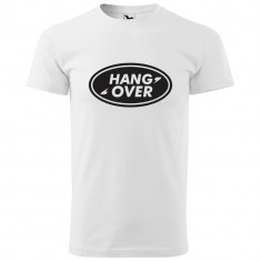 Tricou Barbati Hang Over, alb/negru foto