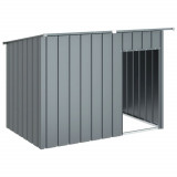 Cusca caine cu acoperis antracit 153x91x110 cm otel galvanizat GartenMobel Dekor, vidaXL