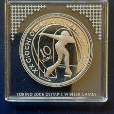 Moneda de argint - 10 Euro "Olimpiada de Iarna - Patinaj", Italia 2005 - G 3951