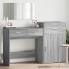VidaXL Set de măsuță de toaletă, 3 piese, gri sonoma, lemn prelucrat