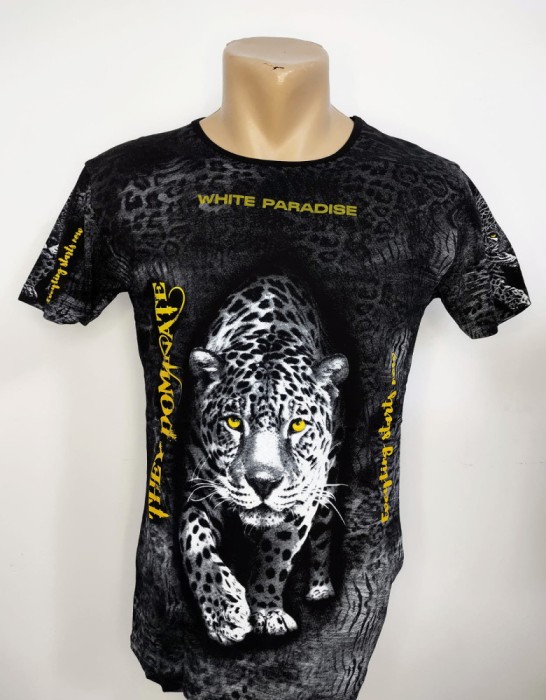 Tricou barbați imprimeu leopard - XL