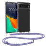 Bumper kwmobile pentru Google Pixel 6, Silicon, Transparent/Mov, 55596.108