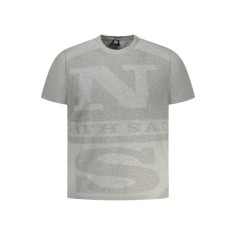 North Sails Tricou barbati, cu imprimeu cu logo, Regular fit, Gri deschis, S