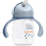 Baboo Cup with Silicone Straw ceasca cu pai Blue Haze 9m+ 260 ml