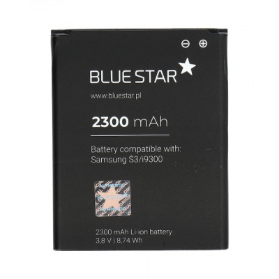 Baterie telefon, Blue Star, Compatibil cu Samsung Galaxy S3, 2300mAh, Negru foto