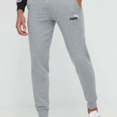 Puma pantaloni bărbați, culoarea gri, uni 586768
